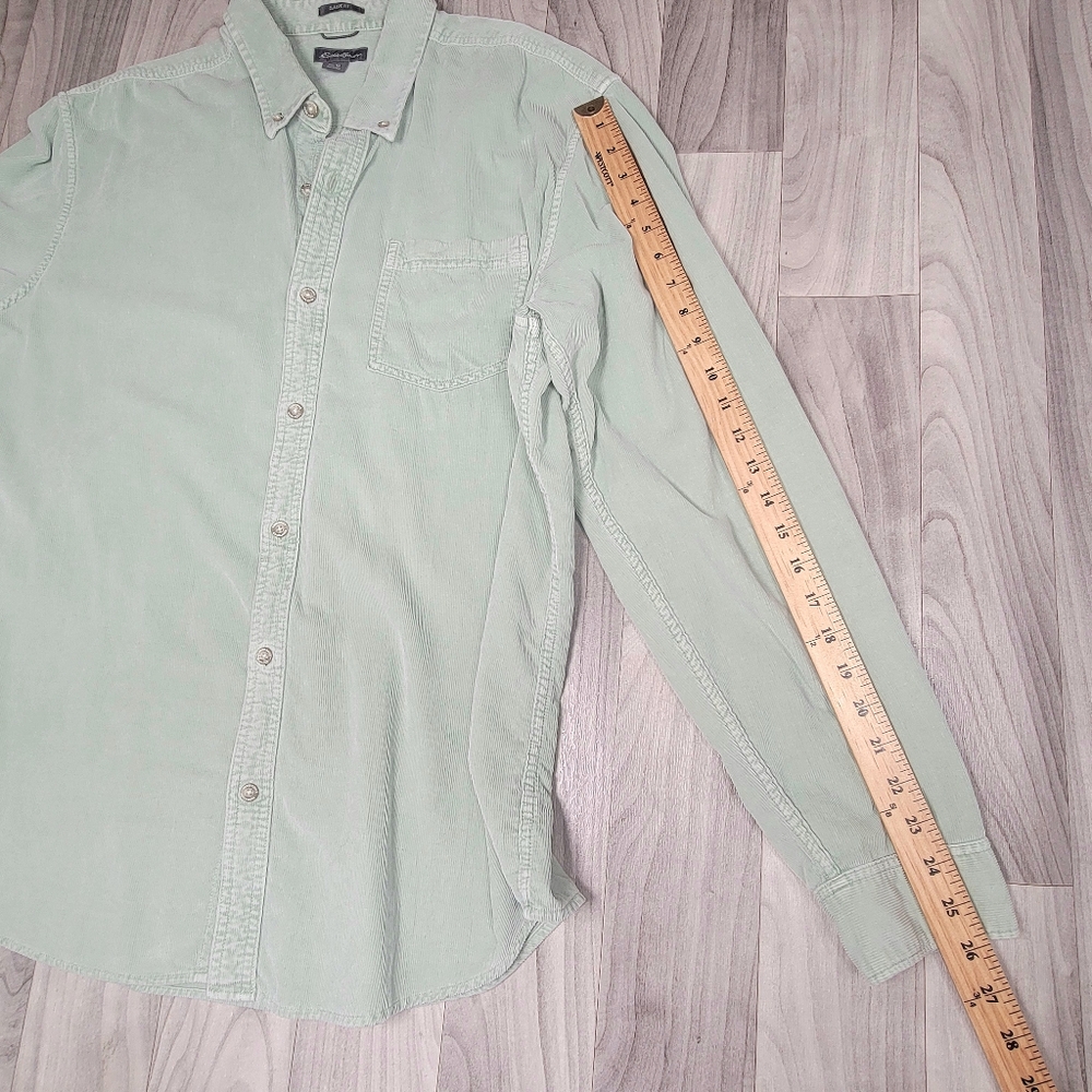 Eddie Bauer Men’s XL Classic Fit Corduroy Green Button Down Shirt Casual - Picture 9 of 9